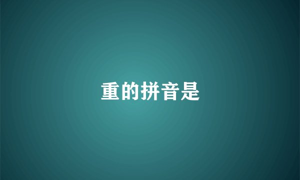 重的拼音是