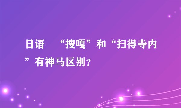 日语 “搜嘎”和“扫得寺内”有神马区别？