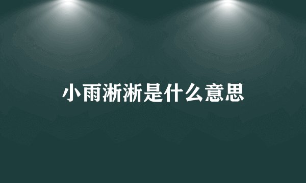 小雨淅淅是什么意思