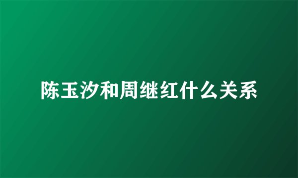陈玉汐和周继红什么关系
