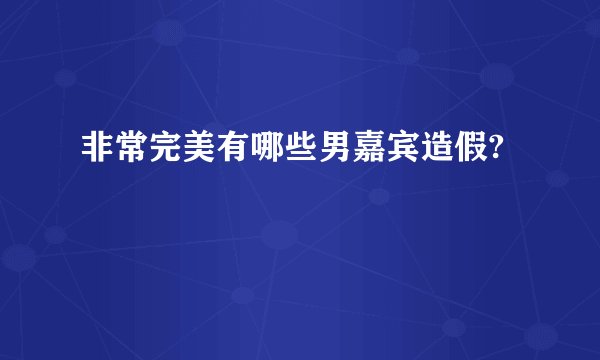 非常完美有哪些男嘉宾造假?