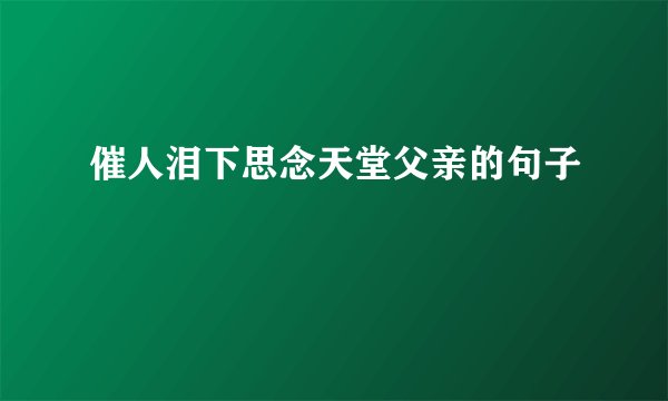 催人泪下思念天堂父亲的句子