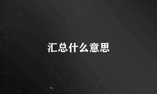 汇总什么意思