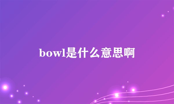 bowl是什么意思啊