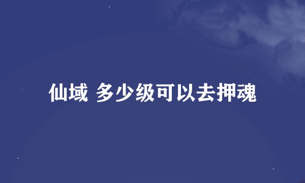 仙域 多少级可以去押魂
