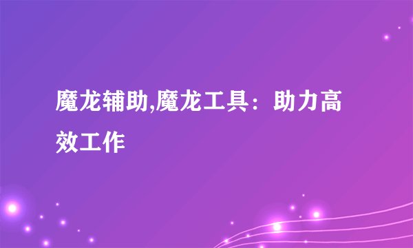 魔龙辅助,魔龙工具：助力高效工作