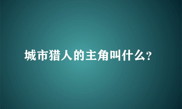 城市猎人的主角叫什么？