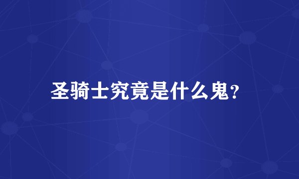 圣骑士究竟是什么鬼？