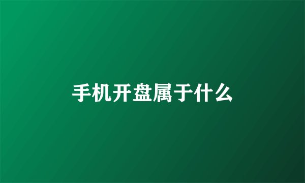 手机开盘属于什么