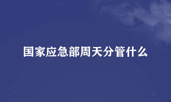 国家应急部周天分管什么