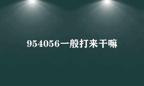 954056一般打来干嘛