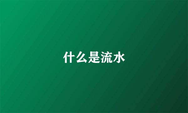 什么是流水