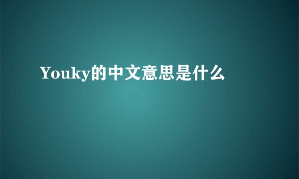 Youky的中文意思是什么