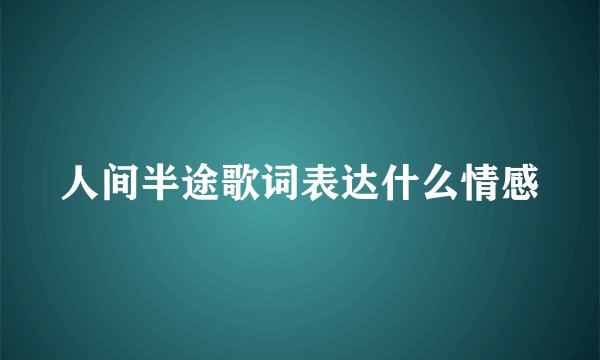人间半途歌词表达什么情感