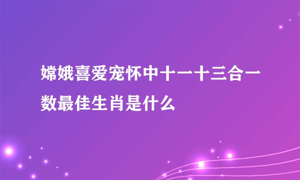 嫦娥喜爱宠怀中十一十三合一数最佳生肖是什么