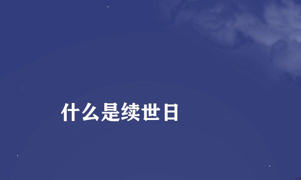 什么是续世日