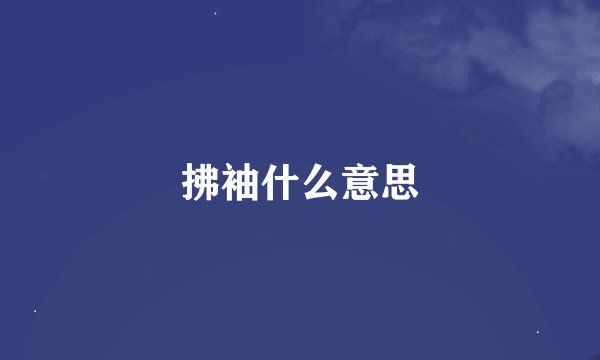 拂袖什么意思