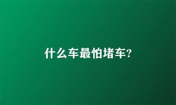 什么车最怕堵车?