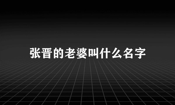 张晋的老婆叫什么名字