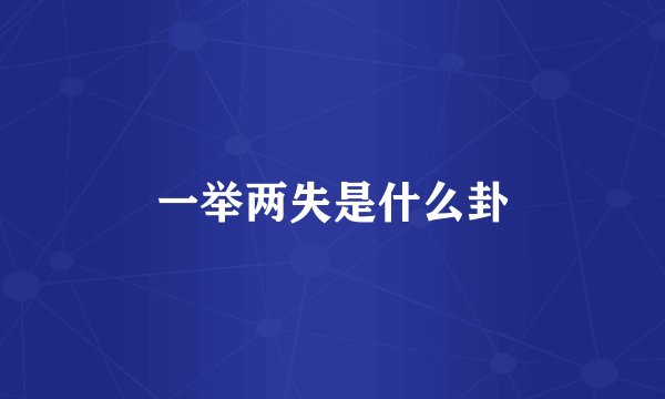 一举两失是什么卦