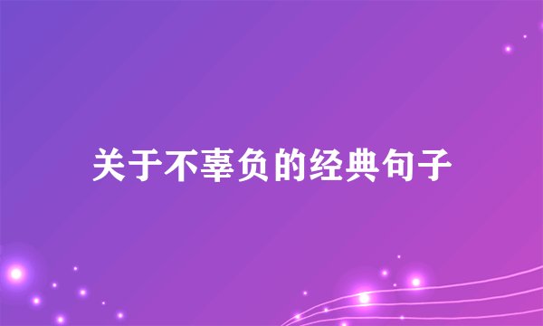关于不辜负的经典句子
