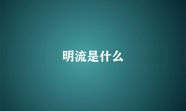 明流是什么
