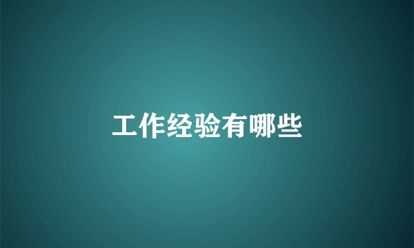 工作经验有哪些