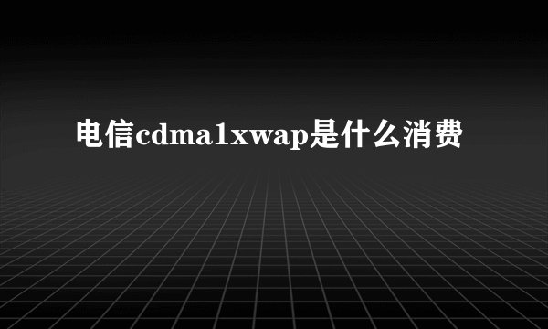 电信cdma1xwap是什么消费