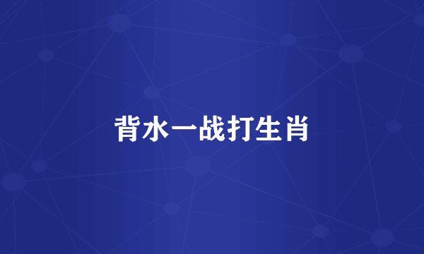 背水一战打生肖