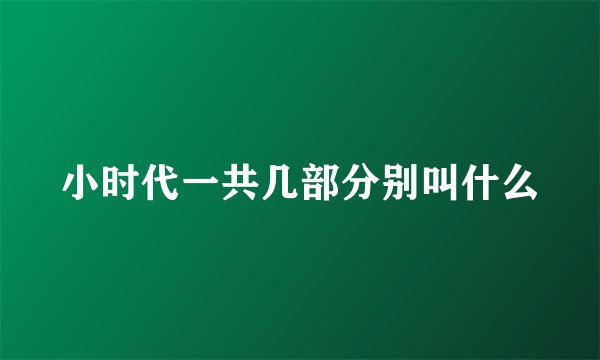 小时代一共几部分别叫什么