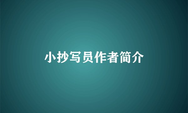 小抄写员作者简介