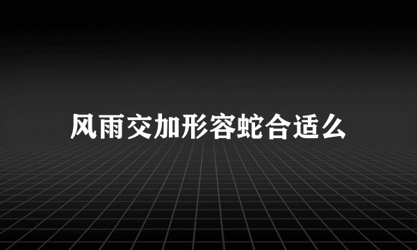 风雨交加形容蛇合适么