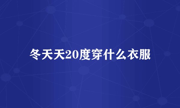 冬天天20度穿什么衣服