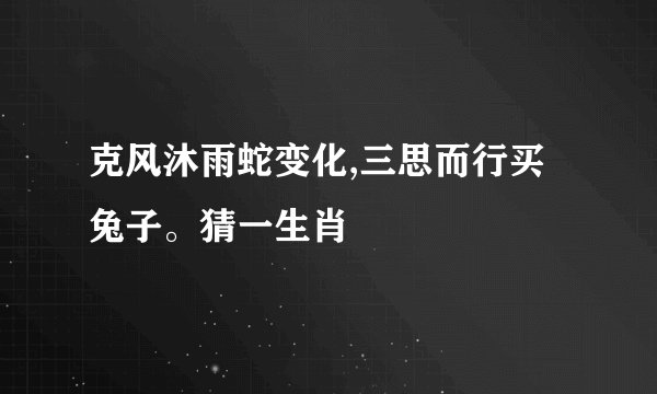 克风沐雨蛇变化,三思而行买兔子。猜一生肖