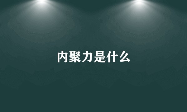 内聚力是什么