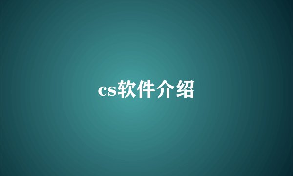 cs软件介绍