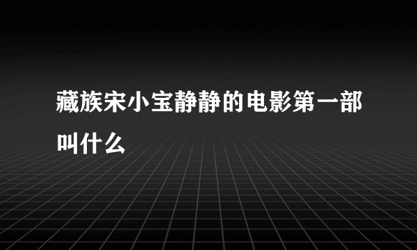 藏族宋小宝静静的电影第一部叫什么