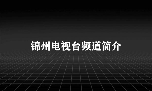 锦州电视台频道简介