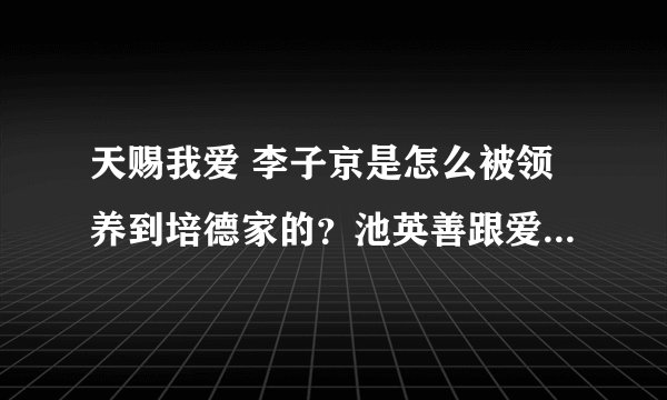 天赐我爱 李子京是怎么被领养到培德家的？池英善跟爱丽妈妈什么恩怨？