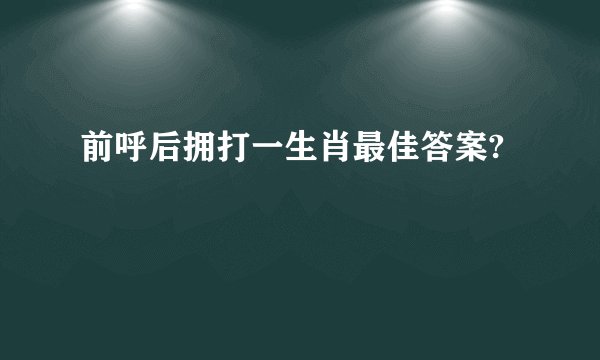 前呼后拥打一生肖最佳答案?