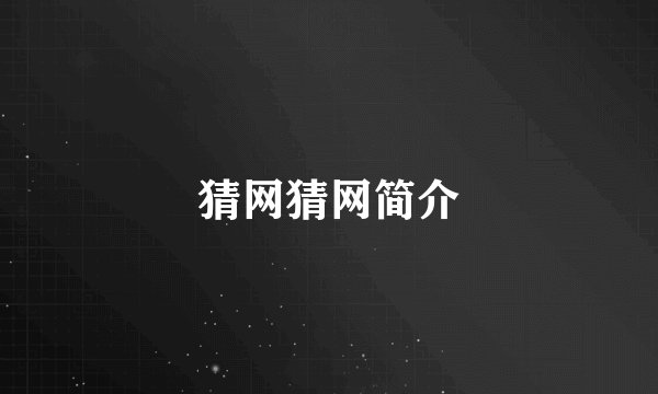 猜网猜网简介