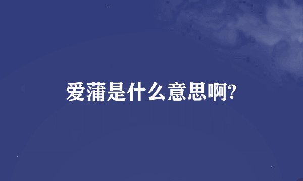 爱蒲是什么意思啊?