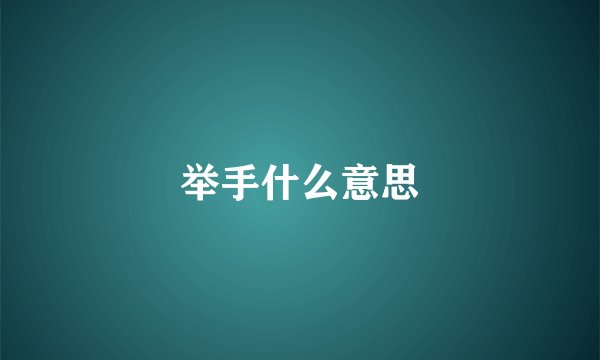 举手什么意思