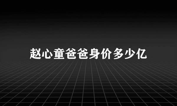 赵心童爸爸身价多少亿