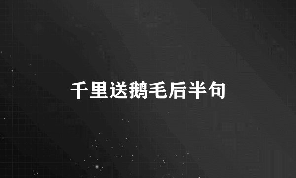 千里送鹅毛后半句