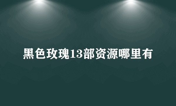黑色玫瑰13部资源哪里有