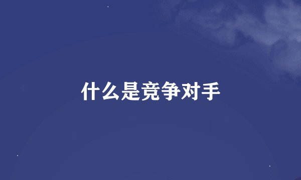 什么是竞争对手