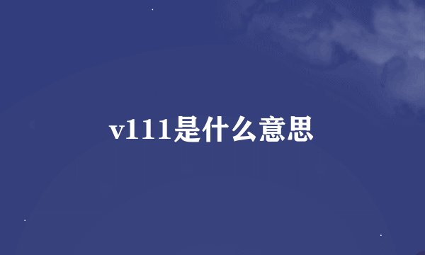 v111是什么意思