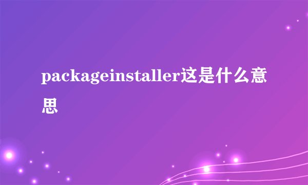packageinstaller这是什么意思