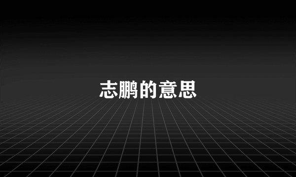 志鹏的意思